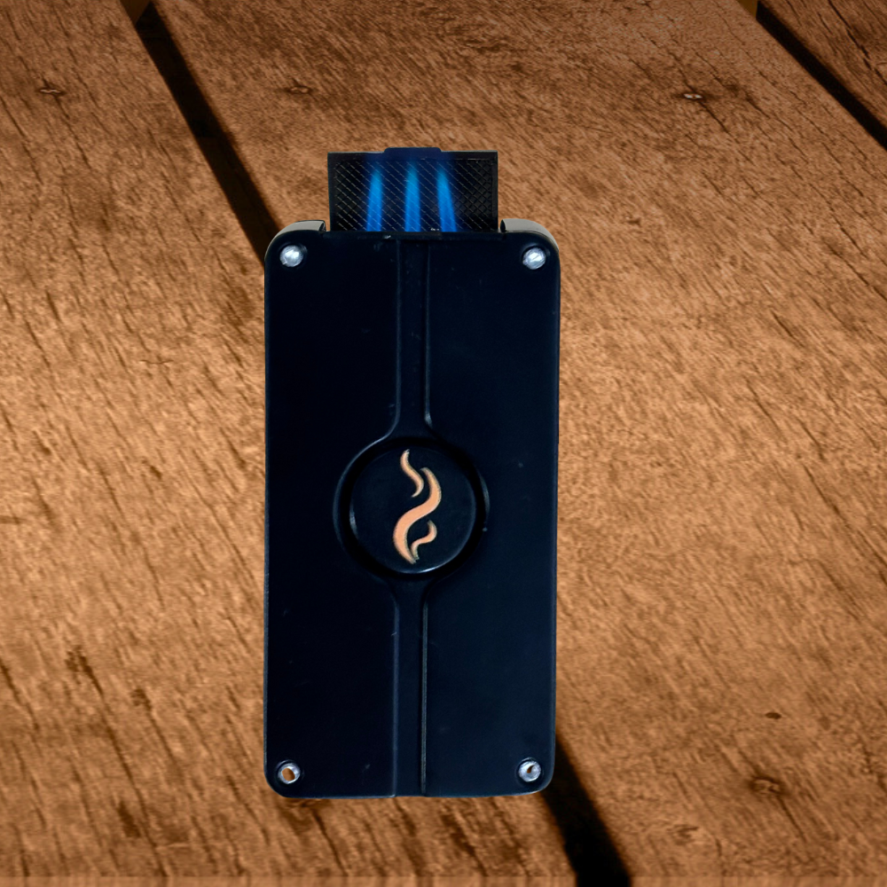 RDCC "The Flame" Premier RDCC 3-Torch Refillable Lighter, with Punch