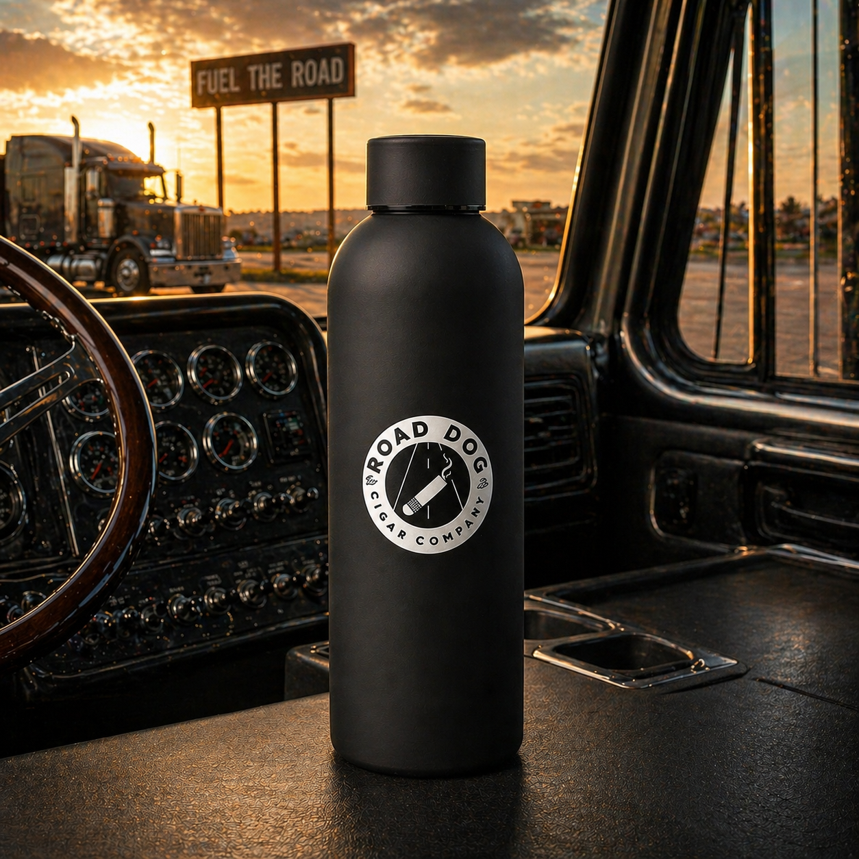 COMPANY MEDALLION CIGAR/COFFEE LOGO INSULATED HYDRATION BOTTLE